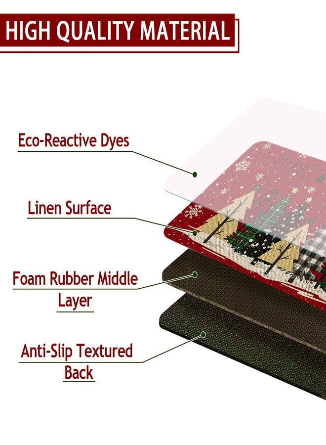 Roszwtit Christmas Tree Kitchen Rugs and Mats Set of 2, Merry Christmas Kitchen Mat, Winter Holiday Xmas Washable Non-Slip Floor Mats for Christmas Kitchen Decor - 17x29 and 17x47 Inch - Image 3